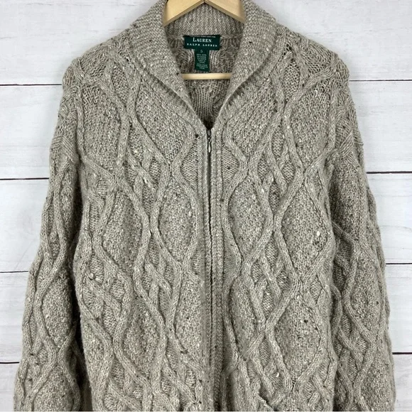 Lauren Ralph Lauren Hand Knit Wool Cardigan